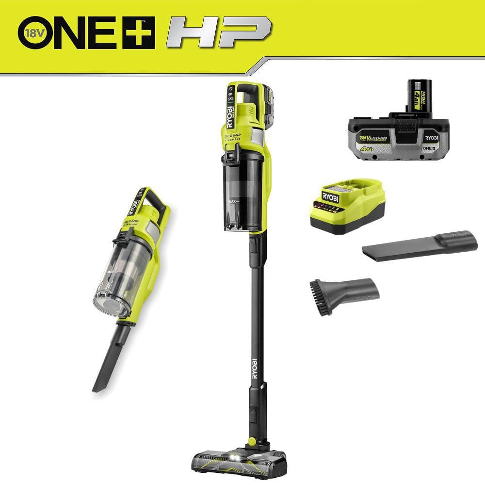 ONE+ HP 18V Cordless Pet Stick Vacuum Cleaner Kit with 4.0 Ah HIGH PERFORMANCE Battery and Charger