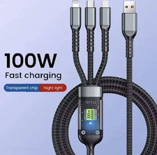 100W 3 in 1 Super Charging TypeC/Micro USB Fast Charger